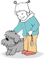 girl with dog